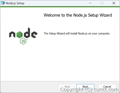 Welcome to the Node.js Setup Wizard