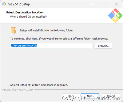 インストール先選択画面