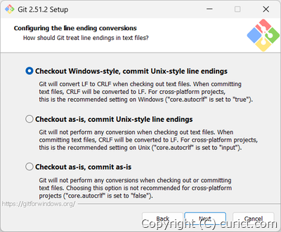 改行コードの設定画面