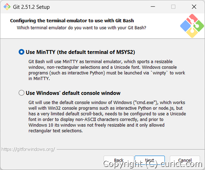 ターミナルの設定画面