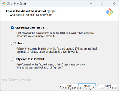 git pullの設定画面