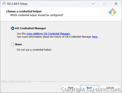 Git Credential Manager選択