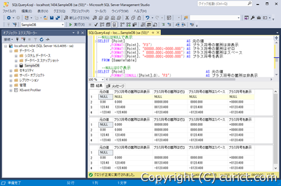 サンプルSQL(少数ゼロ埋め)の実行結果