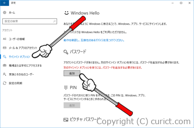 アカウント-サインインオプション