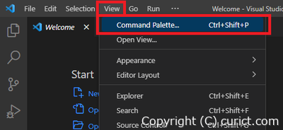 メニュー -> View -> Command Palette