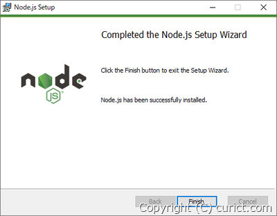 Completed the Node.js Setup Wizard