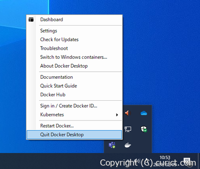 Quit Docker Desktop