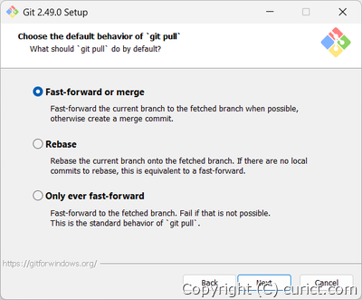 git pullの設定画面