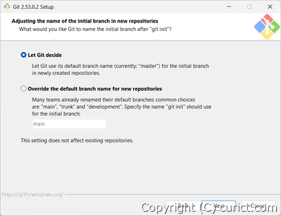 リポジトリ名の設定画面