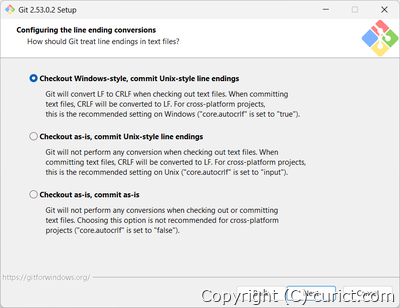 改行コードの設定画面