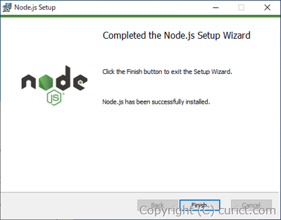 Completed the Node.js Setup Wizard