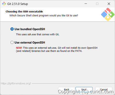 OpenSSHクライアント(ssh.exe)のインストール設定画面