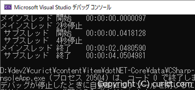 サンプルプログラムの実行結果