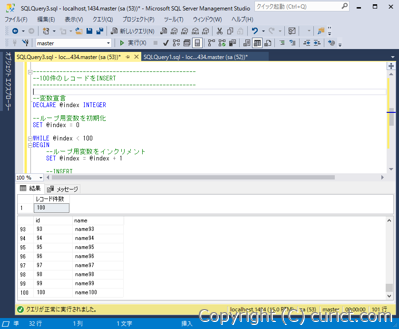 SQL Server Management Studioで実行