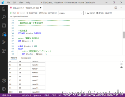 Azure Data Studioで実行