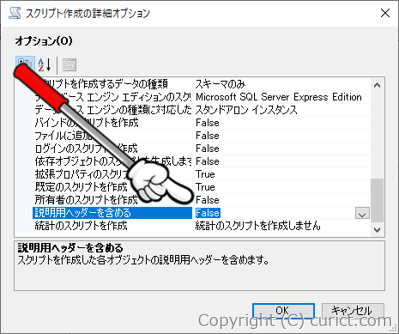 スクリプト作成の詳細オプション