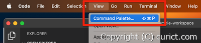 メニュー -> View -> Command Palette