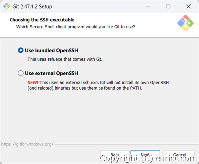 OpenSSHクライアント(ssh.exe)のインストール設定画面