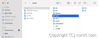 Finderで /usr/local
